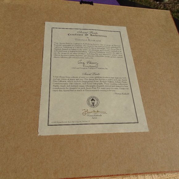 Thomas Kinkade Collectors Society Open Gate Sussex Framed Print with COA 14.5” - Picture 4 of 4